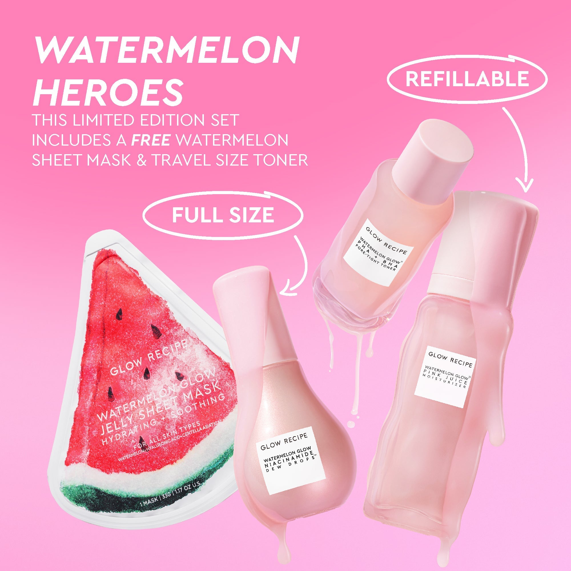 Watermelon Glow Dewy Skin Routine